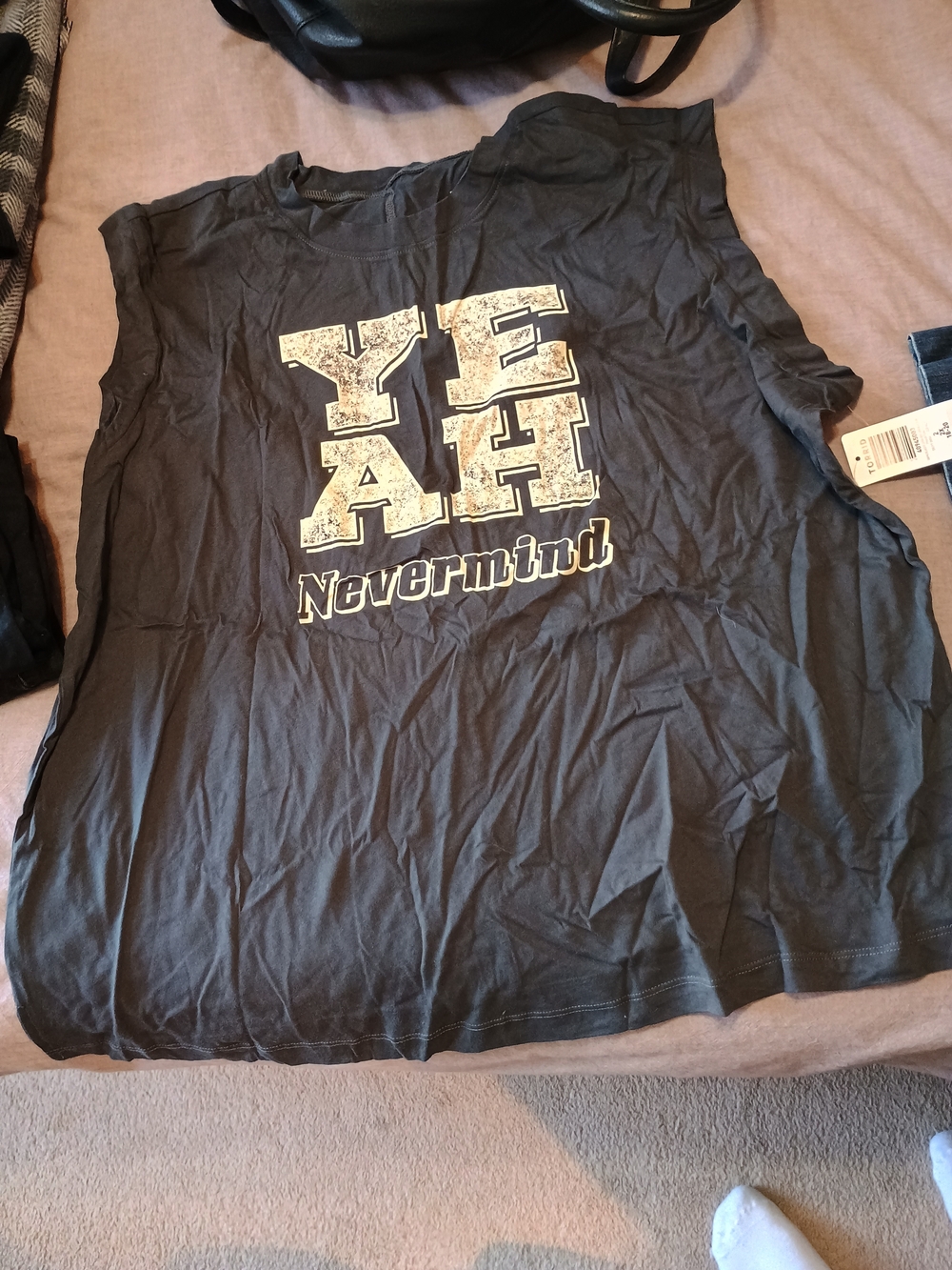 torrid Black Graphic Muscle Tee 'YEAH Nevermind'